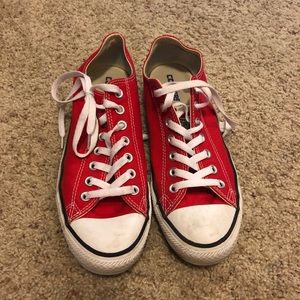 Converse red men’s 8.5 women’s 10.5